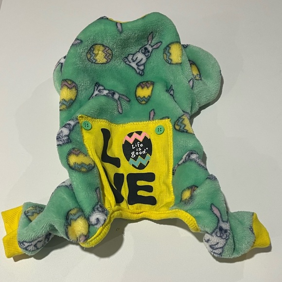 Life Is Good Green and Yellow Fleece Onesie - Picture 1 of 6